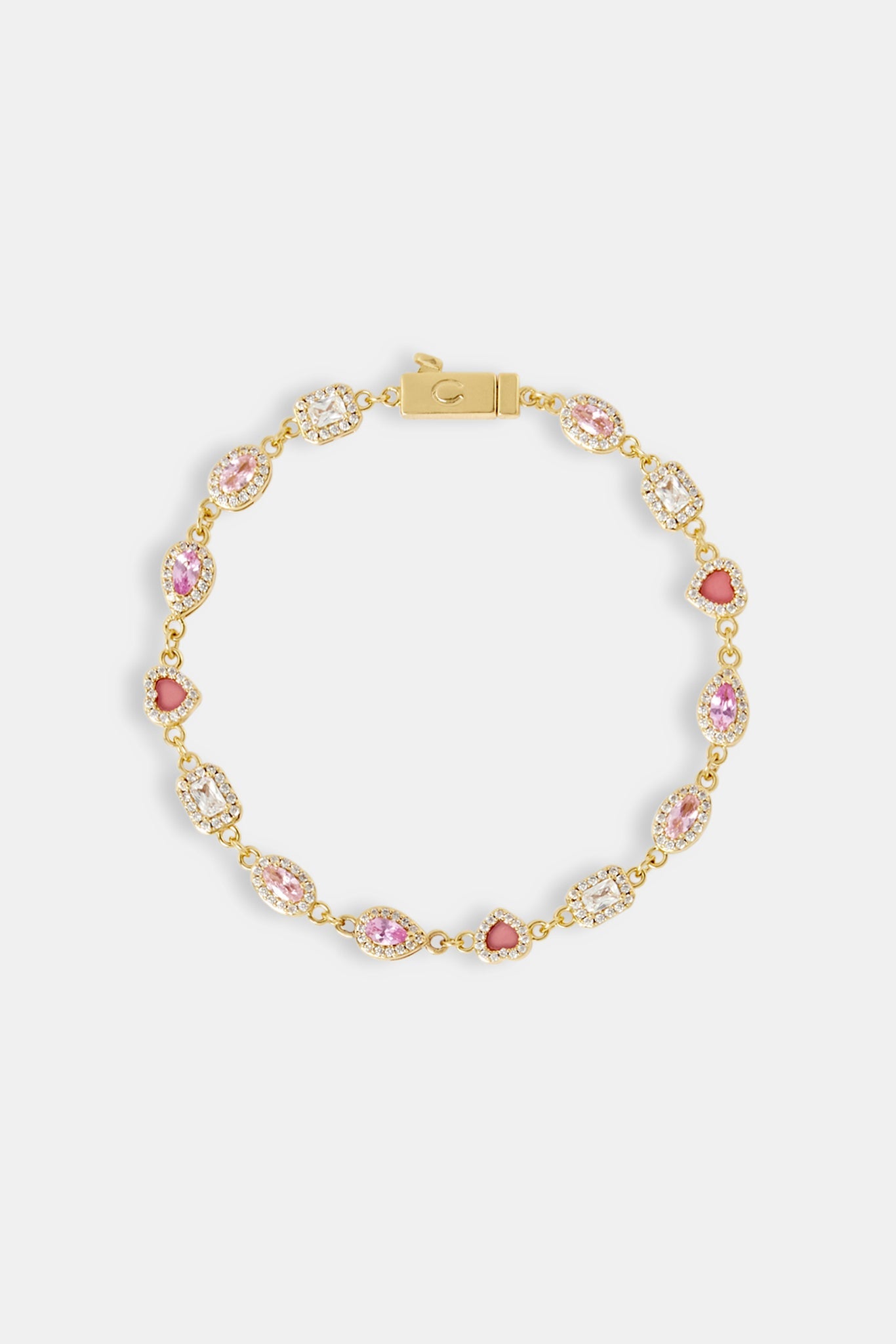 Pink Agate Iced Gemstone Bracelet - 6mm